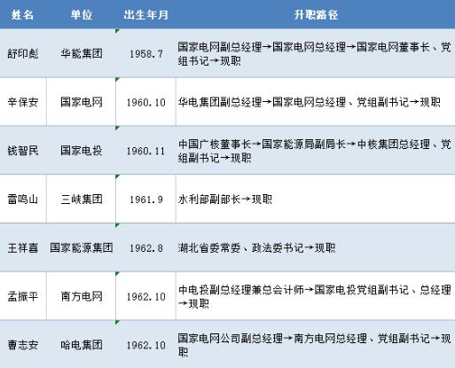 11家电力央企领导全档案