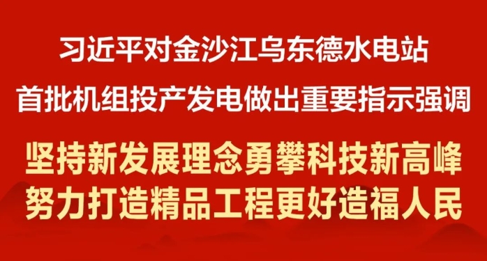 向总书记汇报：乌东德水电站“精品工程”建设目标已实现