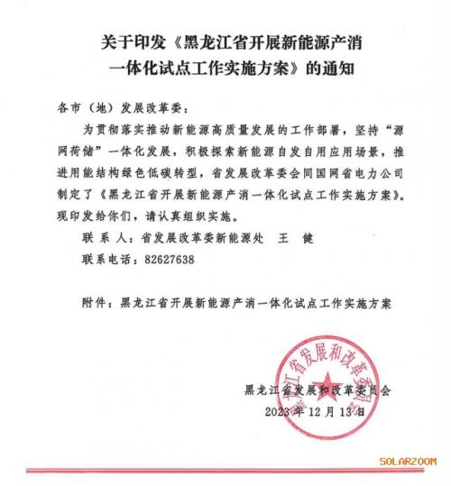 黑龙江启动新能源产消一体化试点项目申报工作