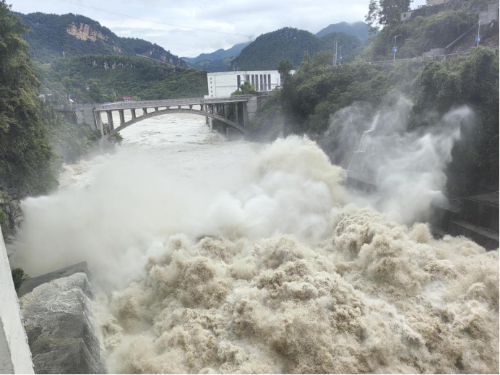 沙阡水电站迎战历史最大洪峰流量