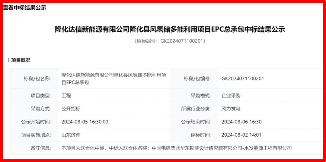 水发工程成功中标150MW隆化县风氢储多能利用项目EPC工程