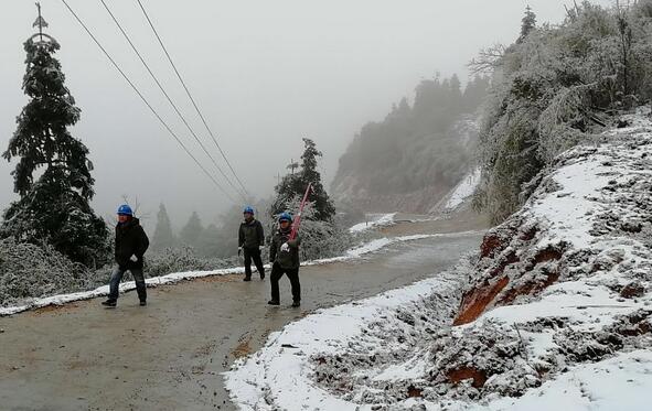 乐安县供电公司：冰雪中的巡线人